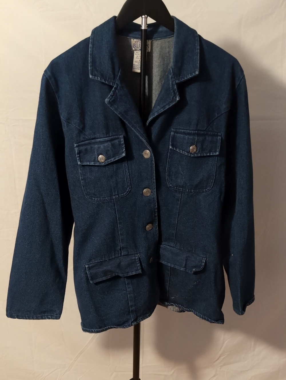 Vintage 90s Street Blues Denim Blazer Jacket - Size L